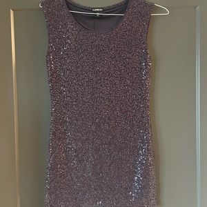 Express purple tight mini dress